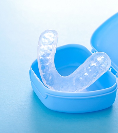 Nightguard for bruxism in Sugarcreek Township, OH in its carrying case