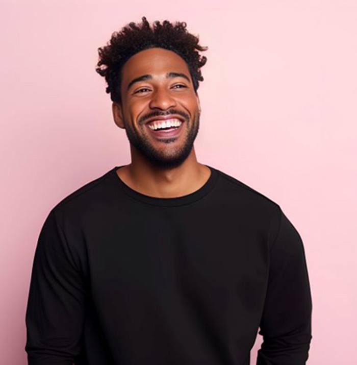 Portrait of smiling young man with healthy teeth