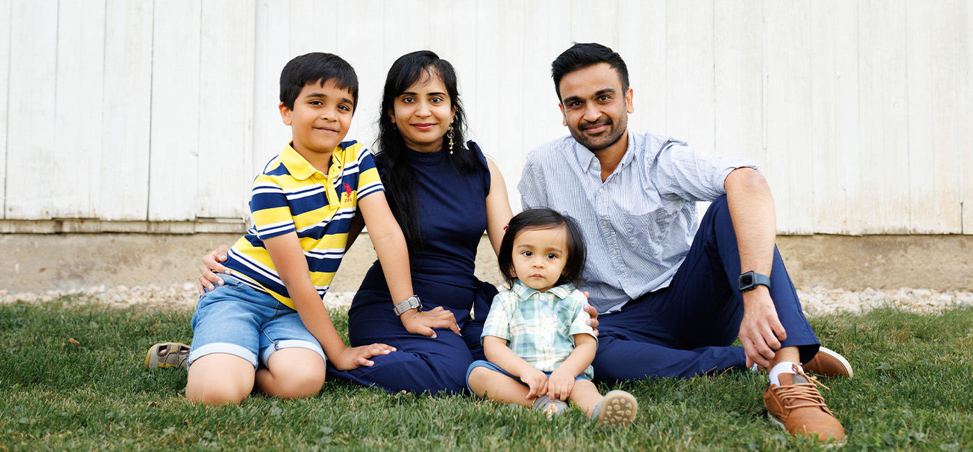 Smiling family