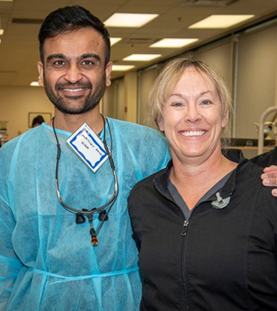 Dr. Patel with his dental hygienist at Community Dental Day at University of Cincinnati Blue Ash College