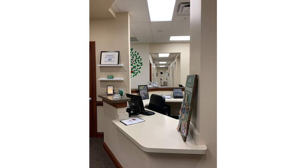 Dental office reception desk